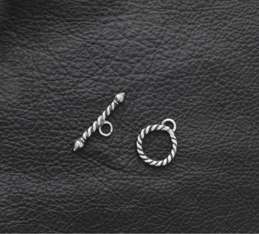Classic Silver Metal Rope Toggle Clasp, pkg/2
