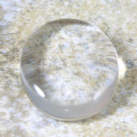 1.625x1.3in Oval 10mm thick Glass Wafer, pkg/6