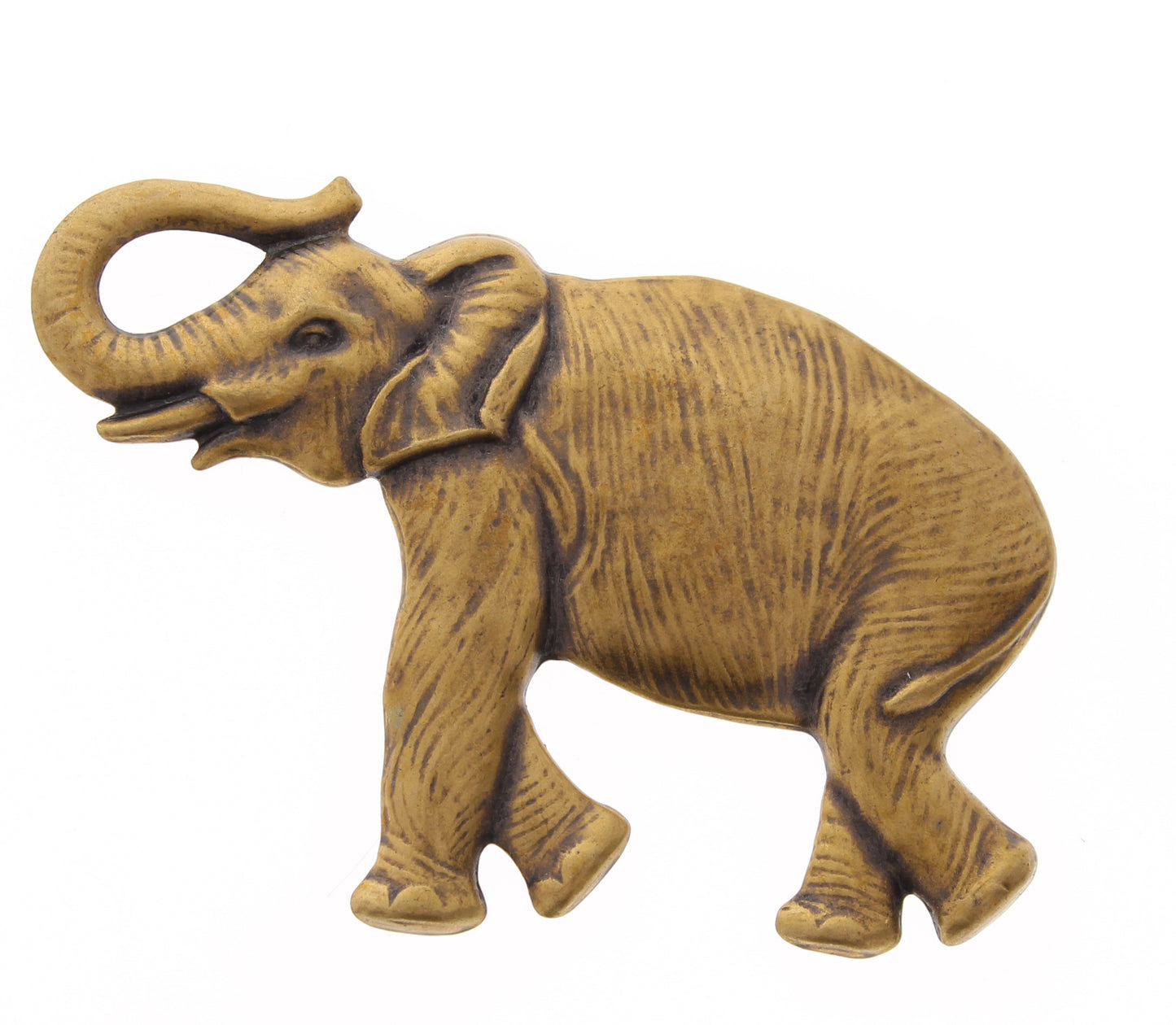 73mm Antique Gold Elephant Stamping, pack of 6