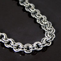 Double Link Cable Chain, Antique Silver, sold/ft