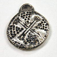 25mm Viking Celtic Norse Shield Charms, Antique Silver, pack of 6