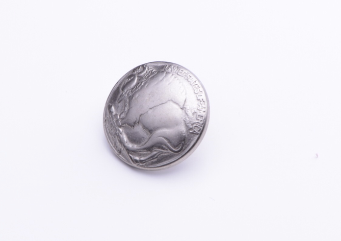 Buffalo Nickle, domed, rivet , 21mm, ea