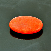 40mm (1.6 inch) Dyed Jade Oval Focal Bead, Tangerine Orange, each