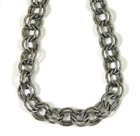 9mm Double Link Cable Chain, Antique Silver, sold/ft