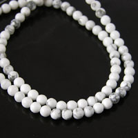 4mm Round Howlite White Beads, 16 inch strand