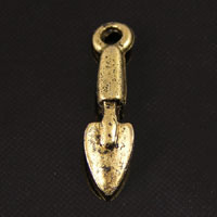 21mm Garden Trowel Shovel Charm, Vintage Gold, Pack of 6