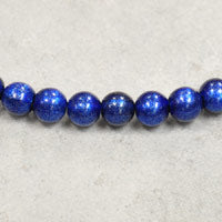 6mm Italian Midnight Pearl Blue Lucite Beads, 12 inch strand