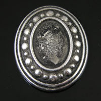 34x40mm Antique Silver Finish 25x18mm Oval Setting, ea