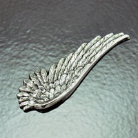 52x18mm Wing,Left, Vintage Silver pk/2
