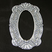 3.3x2.2in(85x57mm) Ornate Empire Frame Metal Stamping, classic silver, ea
