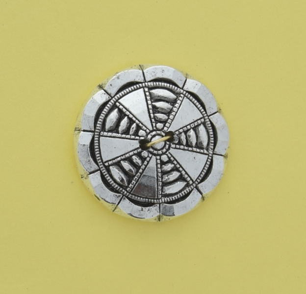 22mm Medallion Cabochons, antique silver, pack of 6