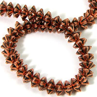 3x6mm Star Shaped Spacers Antiqued Copper, 12in strand