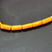 14mm Orange Calcite Lucite Tube Beads, strand