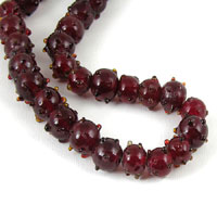 9x11mm Satellite Ruby Glass Beads, strand