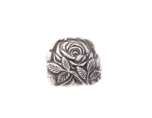 Rose Stamping Charm, Classic Silver, pk/6, 20mm 04614CS