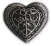 29x26mm Antique Silver Finish Combo Heart, pk/6