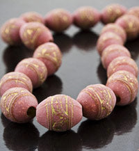15x11mm TerraCotta Oval Wreath Lucite Barrel Beads, 12in strand