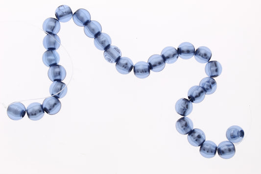 12mm Translucent Montana Blue Beads, 12in strand