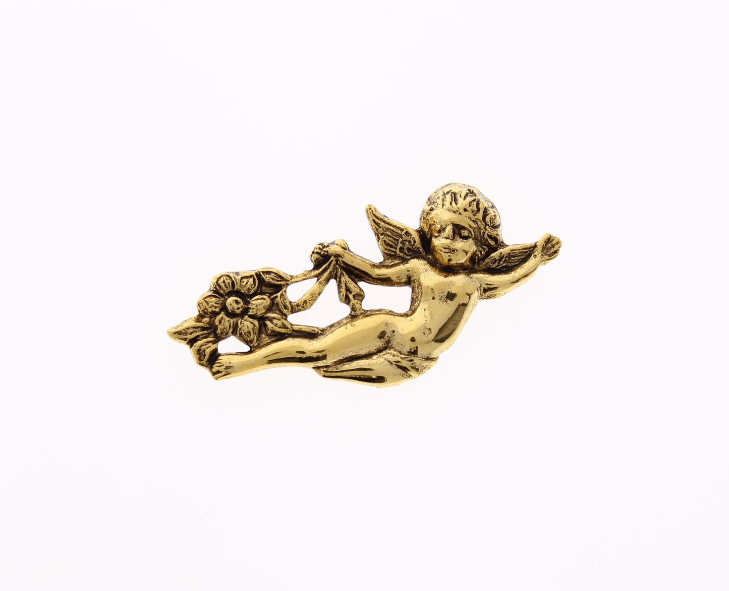 Angel Cherub with Flowers Stampings Charms, gold, pkg/6,43mm 04615G/R