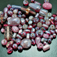 6-16mm Purple/Pink Glass Bead Mix, assortment ea