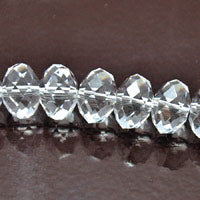 9x12mm Rondelle Faceted Clear Crystal Beads, 16" Strand, 48 Beads