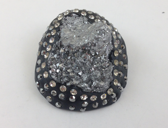Druzy Agate Pendant, Brooch, G345-2