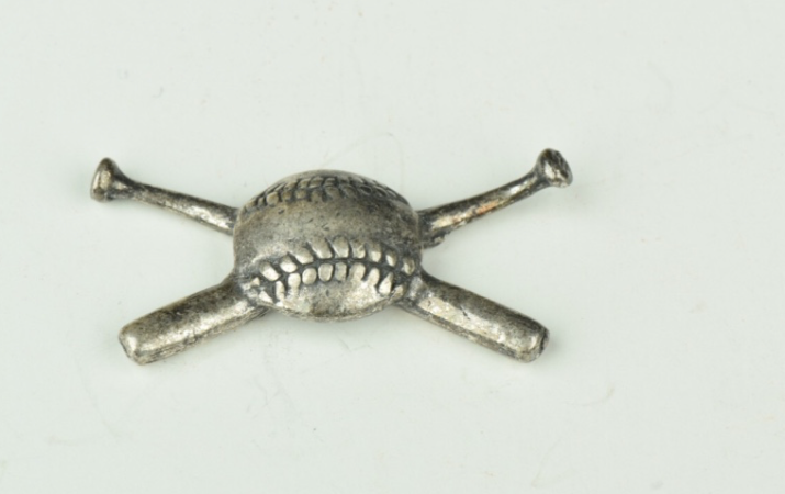 32x16mm Classic Silver Finish Baseball Bats & Ball Flatback Embellishment EA