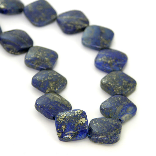 16mm x 16mm Lapis Lazuli Beads, diamond shape, 15" strand