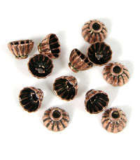 7x4mm Real Copper Basket Bead Caps, pk/12