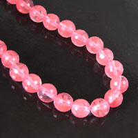 8mm Faceted Round Cherry Quartz Beads, 16in strand