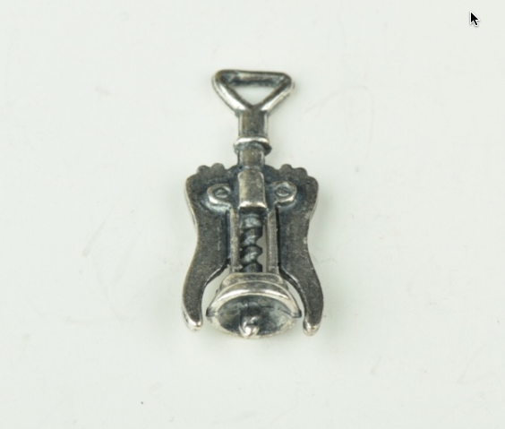 Corkscrew charm, 28mm packge of 3