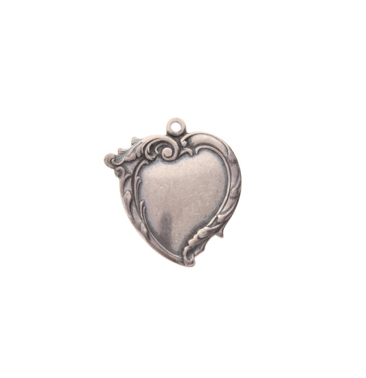 Classic Silver Leaf Rim Heart pk/6, 22x24mm, 01210CS/6