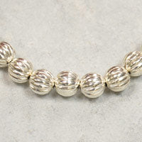6mm Classic Silver, Metal Fluted Spacer Beads, 12 inch strand