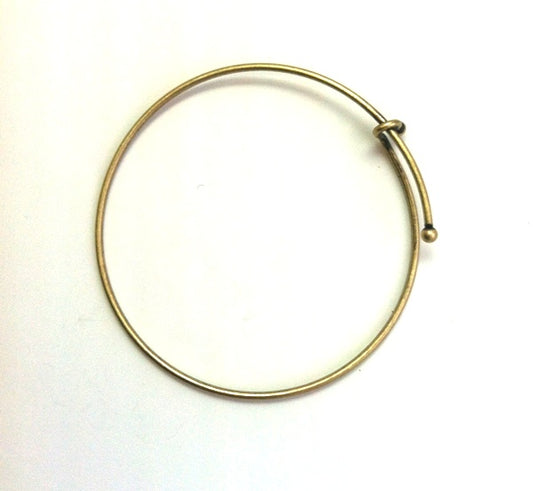 6 inch Gold Finish Wire Bangle Bracelet with Ball catch, each