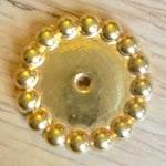 20mm Beaded Edge Round Cabochon w/13mm Bezel, Bright Gold, pack of 6