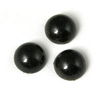 9mm Black Pearl Round Acrylic Cabochon, pack of 24