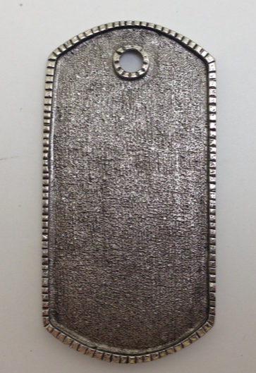 Dog-tag Shaped Silver Designer Pendant(Bezel), ea