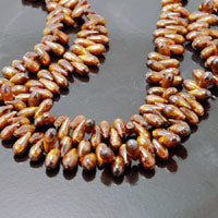 10mm Amber Brown Lucite Teardrop Beads, strand
