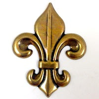 45mm Fleur De Lis Stampings, vintage gold, 6 pack