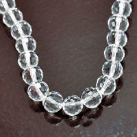 8mm Round Faceted Crystal Bead, 16" Strand
