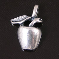18x12mm Apple Charm, Classic Silver pk/6