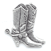 Antique Silver Western Cowboy BOOTS, -EA