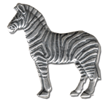 48x48mm Zebra Stamping, Classic Silver, pk/6