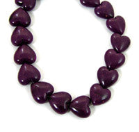 18mm Lucite Heart Beads, Purple, strand