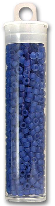 Matsuno 8/0 Seed Beads, Matte Clear/Slate Blue, Approx. 794 beads