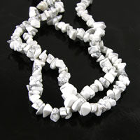 8x10mm White Howlite Bead Chips, 36in Str
