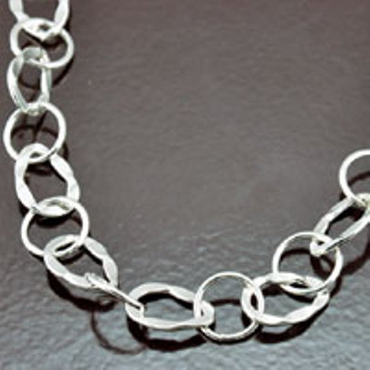 Classic Silver Oval Chain Necklace, EA