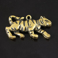 29x16mm Tiger Charm, Burnished Gold, pk/6