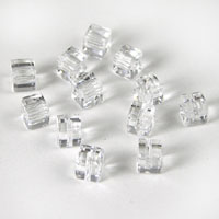 Swarovski Crystal 4mm Square Beads, Crystal, Sold by Dozen