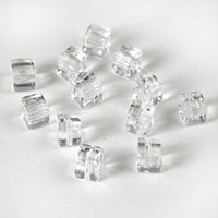 Swarovski Crystal 4mm  Square Beads, Crystal, Sold by Dozen